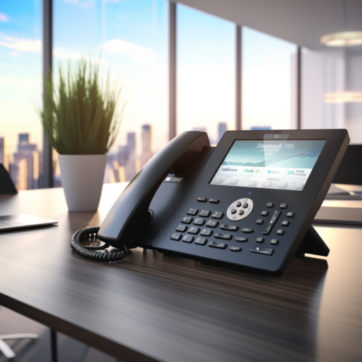 Enterprise VoIP phone for a small business.